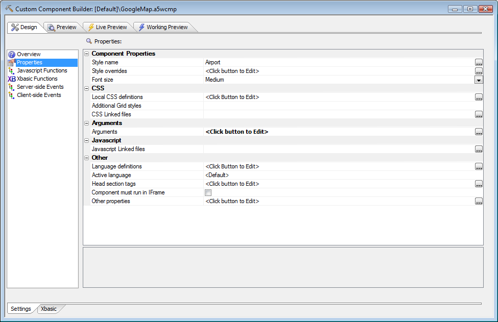Custom Component Builder Properties